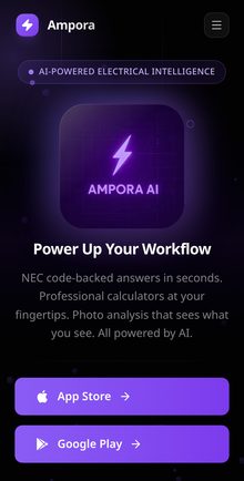 Ampora website on a phone screen