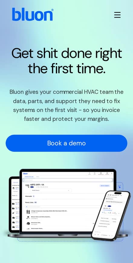 Bluon (MasterMechanic) website on a phone screen
