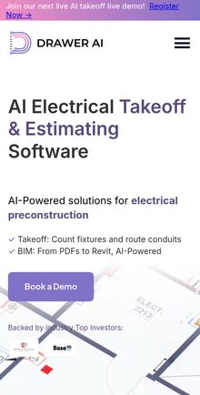 Drawer AI website on a phone screen