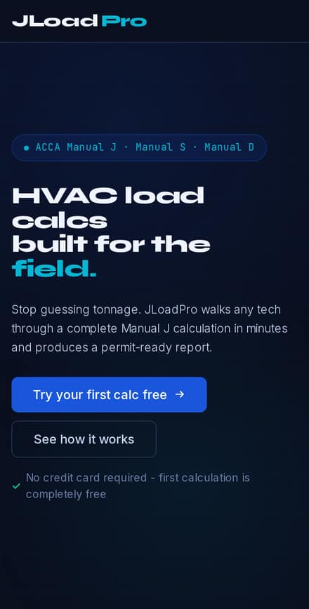 JLoadPro website on a phone screen